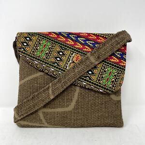 Small Burlap Colorful Purse Shoulder Bag African